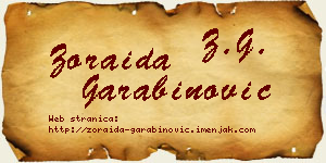 Zoraida Garabinović vizit kartica